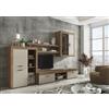 Arreditaly Parete Attrezzata Da Soggiorno Salotto Moderna Con Ante Mensole Vani A Giorno Vetrinetta Mobile TV Design Moderno Moduli Sospesi 293 x 193 x 50 Cm Bianco E Rovere Scuro