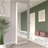 DecHome - Scarpiera Salvaspazio Slim 1 Anta a Specchio Dimensioni 50x20x179.7 cm Bianco