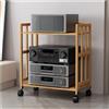 Generic HiFi Rack Av Shelf Media Storage Cabinet, con ruote, Regolabile Scaffalatura video, Stoccaggio attrezzature stereo Rack e supporti, Mobileo-Video Scaffalatura
