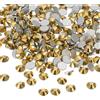 PATIKIL 1600pz SS20 Cristallo Tondo Flatback 4.6-4.8mm Pietre di Vetro Strass Diamanti per Artigianato Fai da Te Abbigliamento Scarpe Decorazione Unghie, Oro