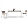 PAZZO DESIGN Tavolo da Pranzo Ilaria Rettangolare Allungabile con Piano in Ceramica Effetto Marmo Bianco, Base in Metallo Bianco, 160 x 80 x 77.5 - id_2359