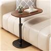 Tomalithic Tavolino Salotto C-Forma, Tavolino Scorrevole Legno, Girevole 360°, Altezza Regolabile 45-80 cm, per Divano, Letto e Soggiorno