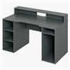 Arreditaly Scrivania Gaming Con Ripiani Porta PC E Supporto Monitor Con Passacavi Tavolo Gamer Reversibile Ampio Piano Ergonomico Per Setup Gaming Studio Ufficio 136 x 67 x 88 Cm Grigio Antracite