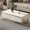 SUKY Tavolino moderno lucido, elegante tavolino da salotto, multifunzionale, colore: bianco, 100 x 50 x 36 cm