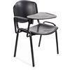 Notek Stock di 6 Sedie Impilabili in Plastica dura con Ribaltina scrittoio per sala Conferenze e aula formazione (Nero)