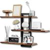 goldmiky Set di 3 Mensole da Muro Galleggianti, Mensole Moderne a Scomparsa per Bagno, Cucina, Soggiorno, Portata, Mensole da Parete Portata 10kg, Include Pacchetto di Installazione, Legno Vintage e Nero
