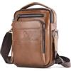 BAIGIO Borsello Uomo Pelle, Borsa a Tracolla Piccola Borsa da Uomini in Vera Pelle Casuale Borse Messenger per iPad iPhone e Viaggio Attività Commerciale