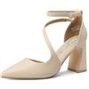 QUEEN HELENA Décolleté con Cinturino Scarpe con Tacco Alto Casual Eleganti Donna ZM9973 Beige 40
