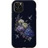 Hummingbird Apparel For Kids and Adults Custodia per iPhone 11 Pro Giardino botanico floreale lilla ortensia colibrì