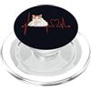 Turkish Van Cat Breed Lover Studio Turco Van Heartbeat ECG Gatto Mamma Felino Papà PopSockets PopGrip per MagSafe