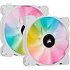 Corsair iCUE SP140 RGB ELITE Kit da Due Ventole PWM Performance da 140 mm con iCUE Lighting Node CORE, Tecnologia CORSAIR AirGuide, Otto LED RGB programmabili, Bassa Rumorosità, 1.200 giri/min Bianco