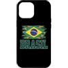 Brazilian Culture & Ancestry Apparel Custodia per iPhone 12 Pro Max Bandiera Brasile Camo Tipografia Orgoglio Brasiliano Tattered