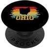 Patriot - Souvenir degli Stati Uniti e r Ohio Retro Vintage Tramonto dello Stato dell'Ohio Silhouette PopSockets PopGrip Adesivo