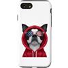 Boston Terrier Puppy Lover PS Custodia per iPhone SE (2020) / 7/8 Patriot Boston Terrier Closeup Portrait US Flag Occhiali da sole