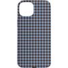 Preposh Custodia per iPhone 15 Plus Cottagecore a quadretti piccoli a quadretti marroni azzurri