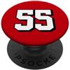 Retro Sports Team Halloween Football Gro #55 White Drop Shadow Numero 55 Sport Fan Jersey Style Easy PopSockets PopGrip Adesivo