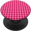 Preposh Cottagecore Preppy - Mini quadretti a quadretti, colore: rosa acceso PopSockets PopGrip Adesivo