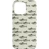 Mint Violet Designs Custodia per iPhone 14 Pro Max Disegno a tema pesca crema e nero Trota Fish Pattern.