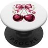 Fruit Cherries Lover Gifts Cherries and Bows Cherry Lover Coquette Fruit PopSockets PopGrip Adesivo