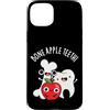 Punny Bone Custodia per iPhone 15 Plus Bone Apple Teeth - Divertente gioco di parole