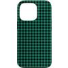 Preposh Custodia per iPhone 13 Pro Verde Nero Mini Gingham Carino Piccolo Check Cottagecore Preppy