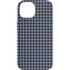 Preposh Custodia per iPhone 14 Cottagecore a quadretti piccoli a quadretti marroni azzurri