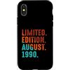 August 1990 Birthday Gift For Year 1990 Custodia per iPhone X/XS Edizione Limitata Agosto 1990 Compleanno