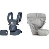 Ergobaby Omni 360 Cool Air Mesh Marsupio Neonati Ergonomico 0 36 Mesi, 4-in-1 Zaino Porta Bebe & Cuscino Bebè per Marsupio Neonati della Collezione Originale (3,2-5,5 kg), Grigio
