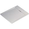 Ideal Standard - Ultra Flat S i.life, Piatto doccia rettangolare 100x90 in resina, Piletta di scarico lato corto, Finitura opaca effetto pietra, Bianco