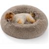 Bedsure Cuccia per cani lavabile - Ø 60 cm, morbida cuccia per gatti, spazio letto per gatti e cani piccoli, cuscino rotondo in peluche, letto accogliente, cammello