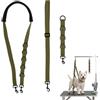 Lufdegim 3 cinghie regolabili per toelettatura cani e animali domestici, in nylon, con anelli a D, per tagliare i capelli e fare il bagno (verde militare)