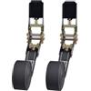 Azarxis Cinghie di Fissaggio a Cricchetto 1m, 2m, 3m o 5m, Larghezza 25 mm, Portata 800 kg, per Moto, Kayak e Camion (Nero - 2 Pezzi, 3m)
