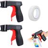 AONAYO 2 Manici per Pistola a Spruzzo per Vernice, Supporto per Bombolette Spray, Viene Fornito con Nastro di Copertura, Maniglia Ergonomica per Fai da Te, Marcatori, Nero e Rosso