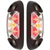 Generico 2 Luci di Ingombro Tricolori LED 12V 24V Bianco Rosso Arancione Fanali Laterali Telaio in Gomma Destra e Sinistra per Carro Rimorchio Furgone Camper Trattore