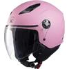 Generico Casco MPH Moto Demi Jet Scooter Star Rosa Opaco Visiera Lunga Pink Matt (M 56 - 57cm)
