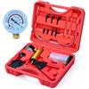 Generico Pompa A Vuoto Manuale - Set di Manometro E Tester di Pressione per Pompa A Vuoto | Kit Spurgo Freni | per Casa, Garage, Officina, Auto, Cambio Olio, Manutenzione E Riparazione