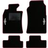 QUEMAR Tappetini Auto compatibili con MINI R50 R52 Cabrio R53 2001-2007/ Kit Tappeti Moquette e Gomma su Misura (Set 2 Anteriori+2 Poster.)/ Ricami e Colori Personalizzati (Bordo Fucsia, 2 Ricami)