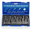 Orion Motor Tech 131 Pz Helicoil Kit Riparazione Filetti M5 M6 M8 M10 M12 | 110 Inserti Inox 304, Punte HSS 135°, Maschiatori Resistenti, Elicoidi Kit Metrico per Riparare Filetti Usurati e Danneggiati