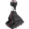 Hihaha Pomello del Cambio Manuale a 6 Velocità con Copertura Antipolvere per Audi S4 07-15 / Pomello Leva Cambio Anteriore/Plastica Resistente / 1 Pezzo Nero con Cuciture Rosse