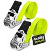 INTAKO Cinghie a Cricchetto 800kg 25mm - 4m / 6m - Verde (Ergolash) o Arancione - Confezione da 2 o 10 Pezzi (Verde (Ergolash), 6m (2 Pezzi))