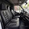 GIOVANNI BUTTI Coprisedili Universali 2+1 per Renault Master (2011-2025), Opel Movano (2022-2024) - Coprisedili Anteriori in Lino, Nero-Grigio, Set di Coprisedili per Doppia Panca e Sedili Anteriori