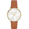 Michael Kors Orologio Pyper per donna, Movimento al quarzo a tre lancette con cinturino in pelle, 38 mm, Marrone e bianco
