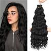 MLETULIPS Extension di capelli ricci all'uncinetto, onde profonde, capelli all'uncinetto, capelli sintetici morbidi, stile bohémien, ricci all'uncinetto, per donne (1B, 45,7 cm, confezione da 3)