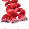 Hair2Heart 25 x 0.5g Microring Loop Extension Capelli Veri - 50cm - Ondulato, Colore #rosso