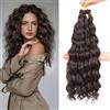 MLETULIPS Extension di capelli ricci all'uncinetto, onde profonde, capelli all'uncinetto, onde oceaniche, capelli sintetici morbidi, stile bohémien, ricci a onda d'acqua all'uncinetto per donne (4