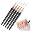 Generic Set di 5 pennelli per nail liner, punte sottili, misure 7/9/11/15/25 mm, strumenti di precisione per linee lunghe, dettagli sottili, disegni e design per unghie