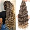 MLETULIPS Extension di capelli ricci all'uncinetto, onde profonde, capelli per trecce all'uncinetto, onde oceaniche, capelli all'uncinetto, capelli sintetici morbidi, stile bohémien, ricci, onde