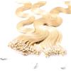 Hair2Heart 25 x 1g Microring Loop Extension Capelli Veri - 50cm - Ondulato, Colore #22 Biondo Chiaro