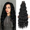 MLETULIPS Extension di capelli ricci all'uncinetto, onde profonde, capelli all'uncinetto, capelli sintetici morbidi, stile bohémien, ricci all'uncinetto, per donne (1B, 56 cm, confezione da 3)