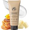 Muiefe Beef Tallow Sunscreen, Crema Solare per Viso e Corpo, Lozione Solare con Protezione UV, Crema Impermeabile E Idratante, Resistente Al Sudore, Protezione Duratura e Delicata e Non Irritante